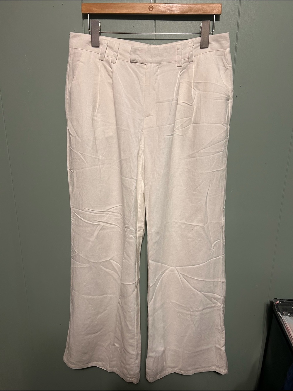 Women's White Boot-Cut Linen Pants — Polished Everyday Wear